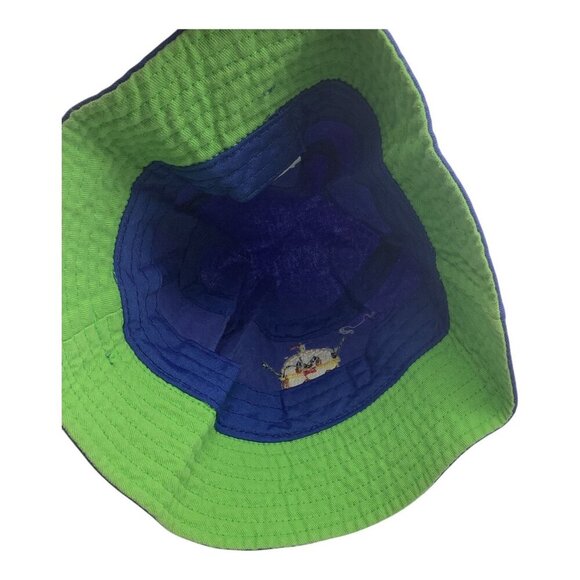 Gertex Girls Cheeseburger Bucket Hat Blue & Green Embroidered Size 4-6X Cotton - Picture 3 of 5